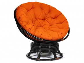 Кресло-качалка Papasan w 23/01 B с подушкой Antique brown, ткань Оранжевый в Тобольске - tobolsk.магазин96.com | фото